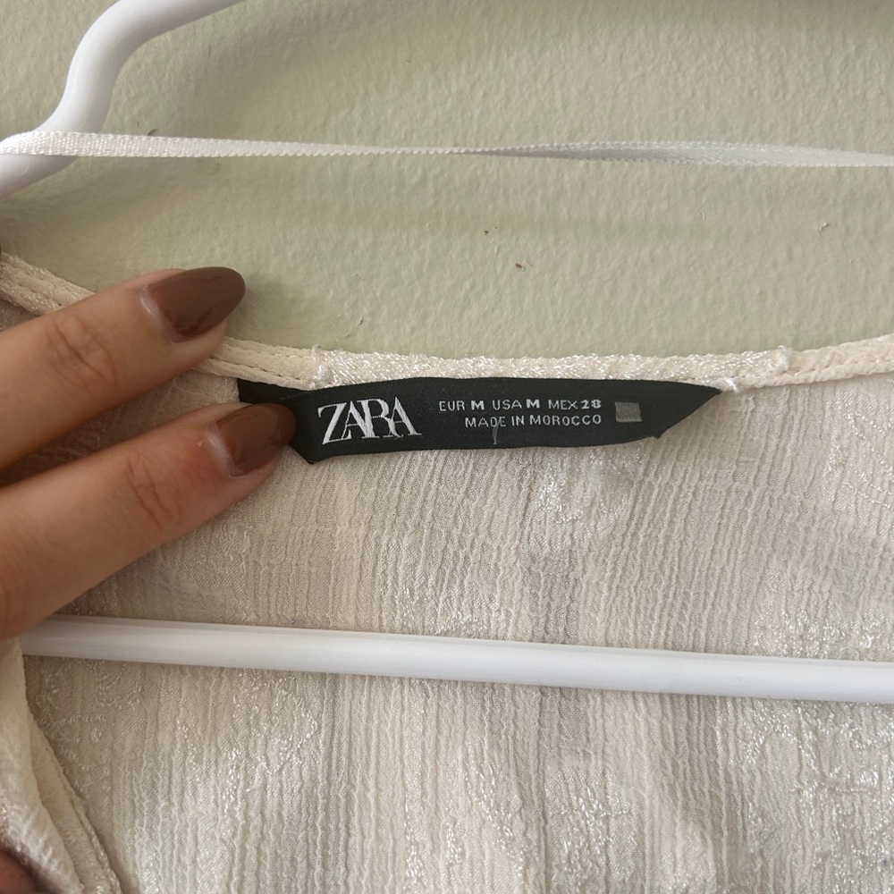 Zara Cream Ruffle Blouse - Picture 3 of 4